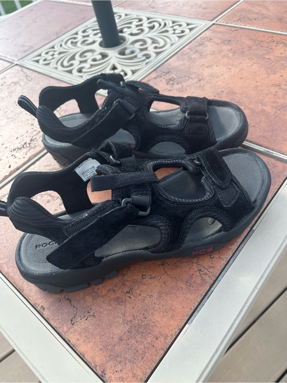 Rockport Black Open-Toe Velcro Sport Sandals